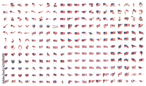 Photography very big collection of vector flags of the Malaysia