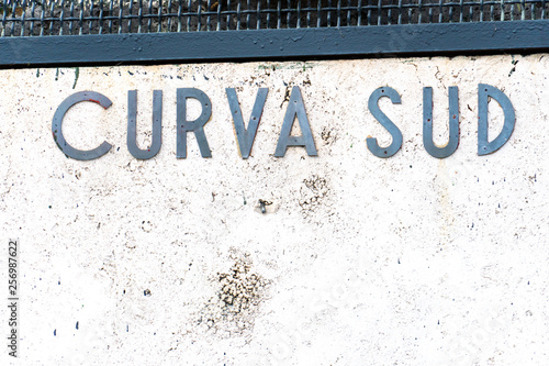 Photography Antique sign of Curva Sud in the Olympic Stadium