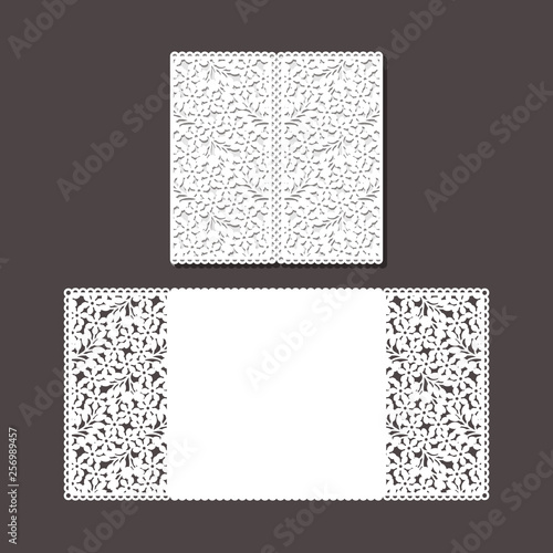 Laser cut envelope template for invitation wedding card