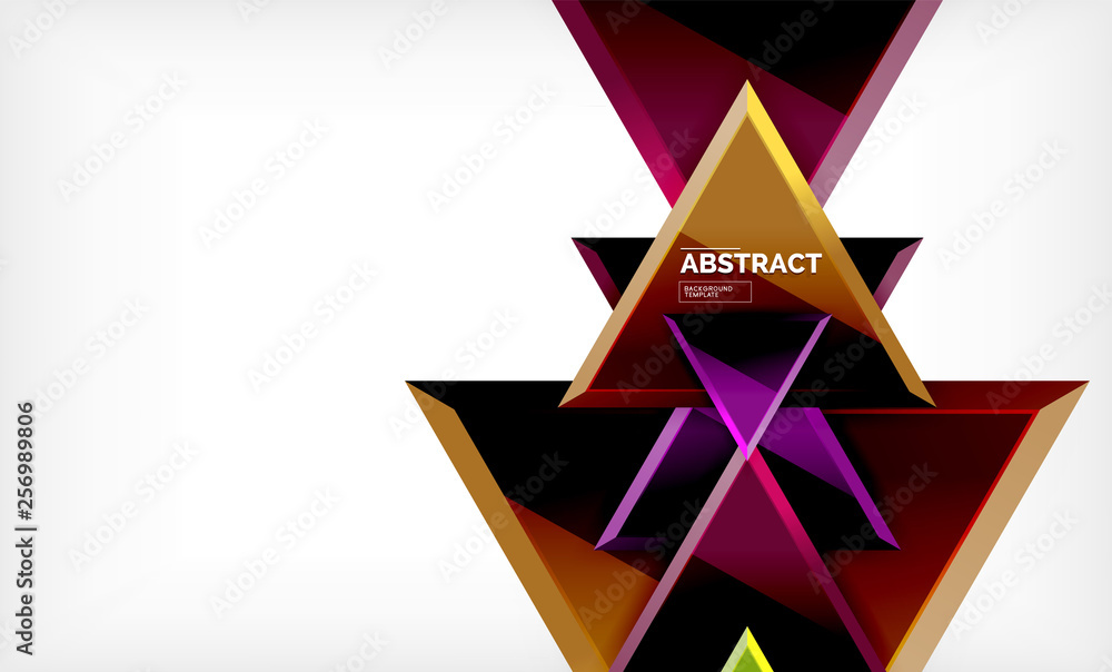 Triangular low poly background design, multicolored triangles Triangular low poly background design, multicolored triangles