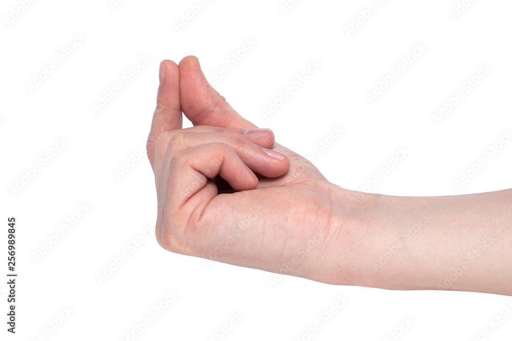 Empty male hand making gesture like holding something isolated on white background. Empty male hand making gesture like holding something isolated on white background.