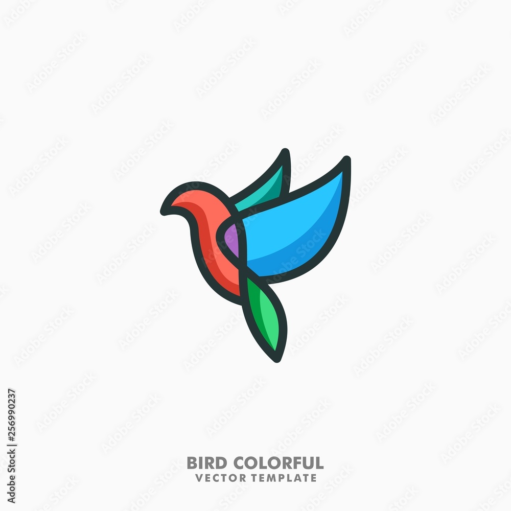 Bird Colorful Line art Concept illustration vector template