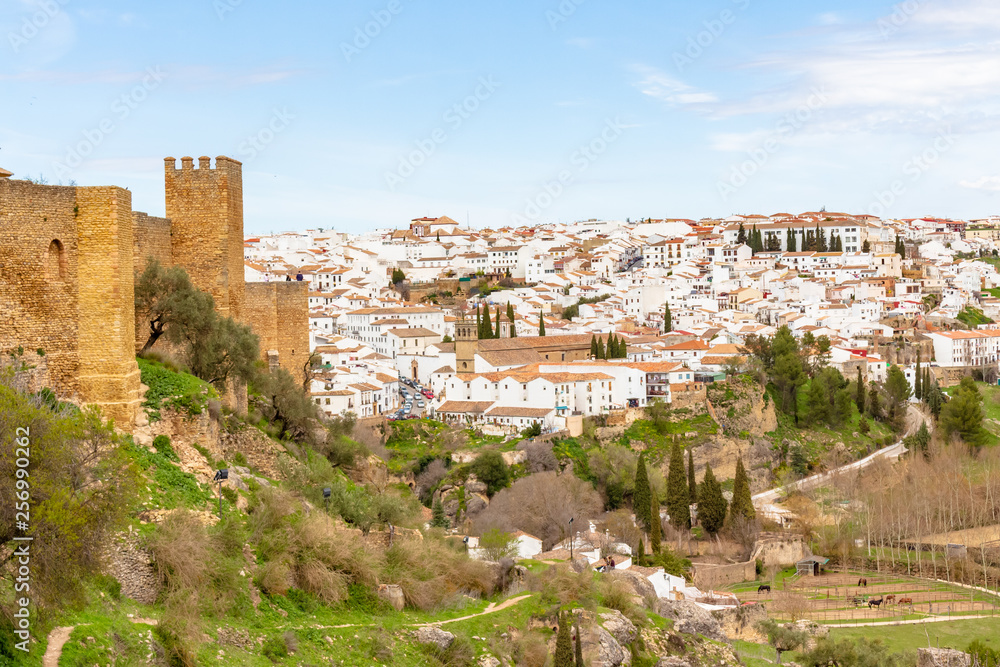 Panoramic of Ronda with the walls