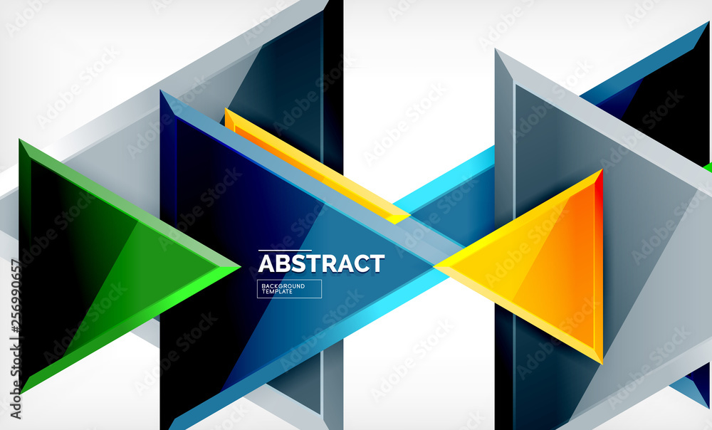 Triangular low poly background design, multicolored triangles Triangular low poly background design, multicolored triangles