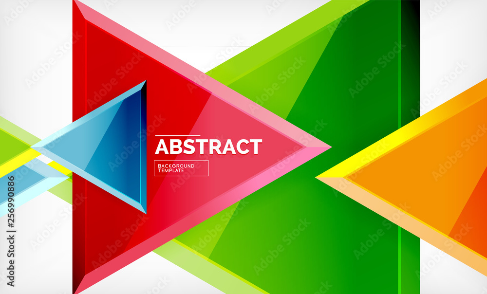 Triangular low poly background design, multicolored triangles Triangular low poly background design, multicolored triangles