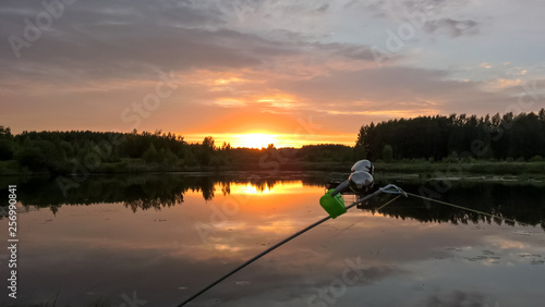 sunset fishing on the lake
