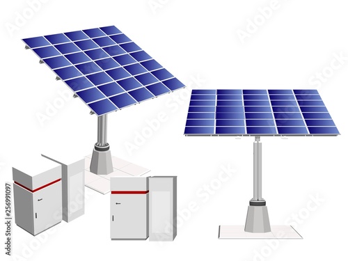 solar panel isolated on white background