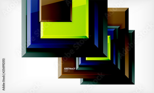 Geometric abstract background, modern square design