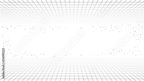 Monochrome minimal retro line background, style futuristic synth retro wave
