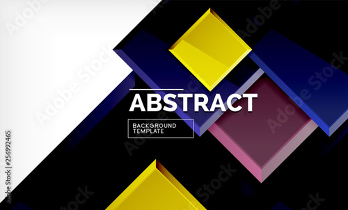 Geometric abstract background, modern square design