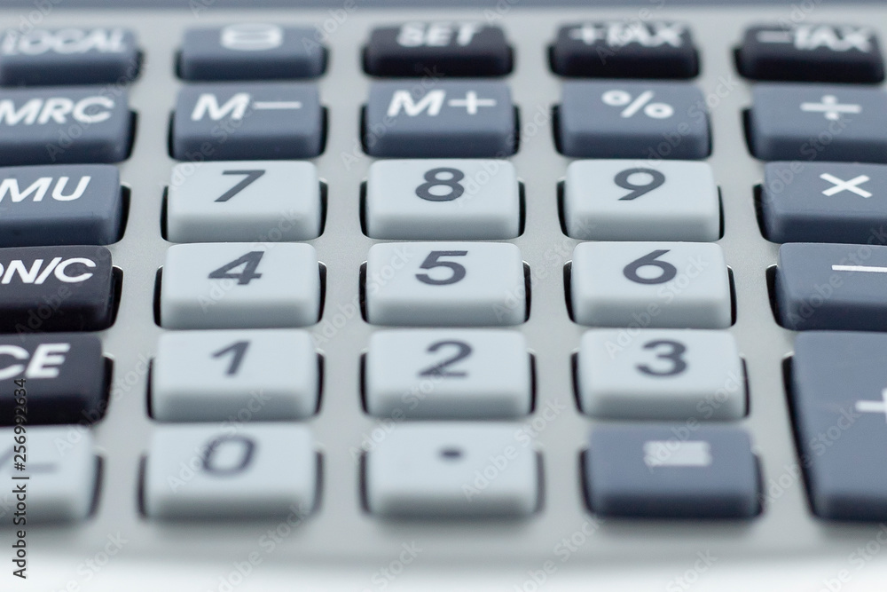 Calculator. Several keys. Macro detail. Calculator. Several keys. Macro detail.