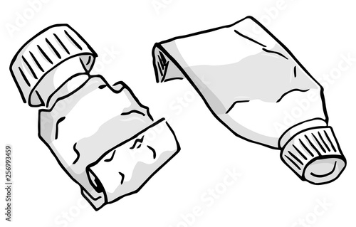 hand drawn paint tubes