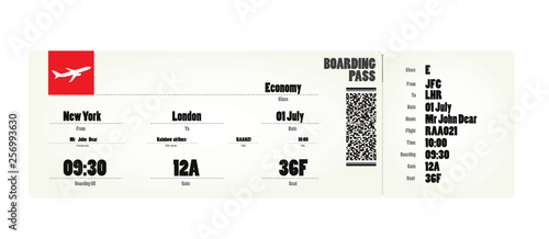 Flight ticket. vector illustration