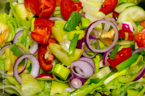 fresh delicious bright salad tomatoes peppers mix onion red leeks vegetable set design base