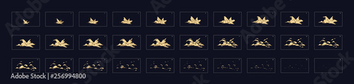 dust explosion effect. Fire animation, effect, sprites, vector frames for animation, game design or something else