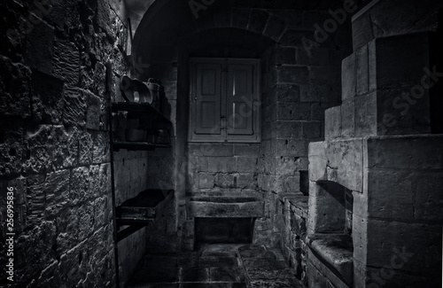 An old Kitchen in black and white