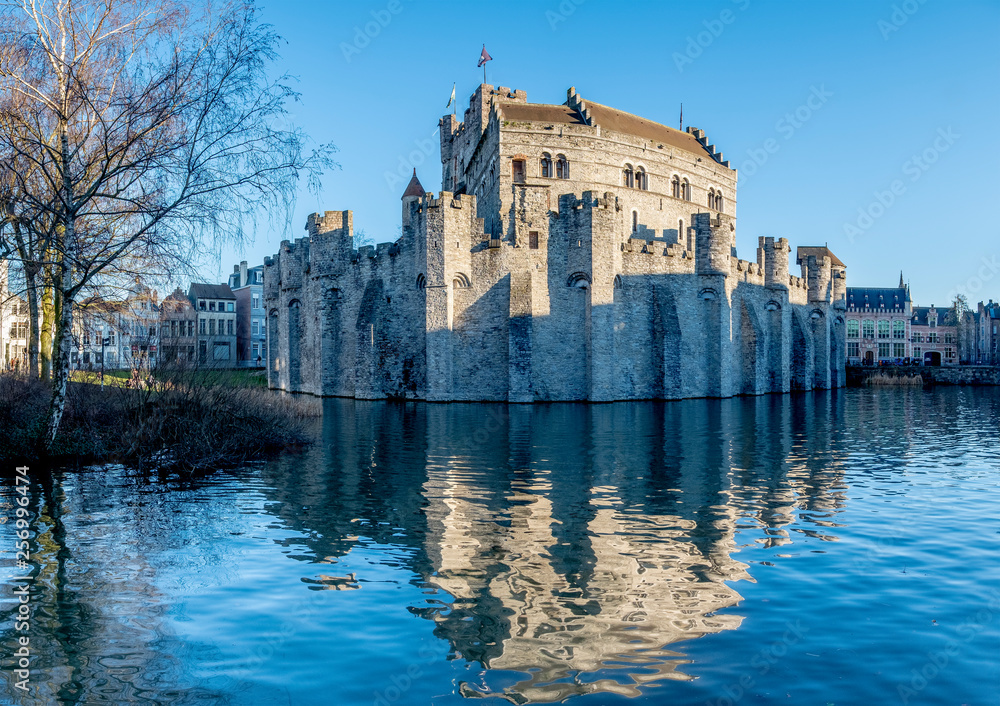 Ghent Castle in the center of the city in Belgian Flanders