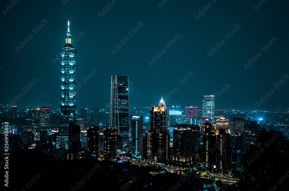 Beautiful Taipei skyline at night. Taiwan, Asia