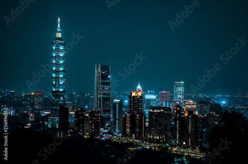 Beautiful Taipei skyline at night.  Taiwan  Asia