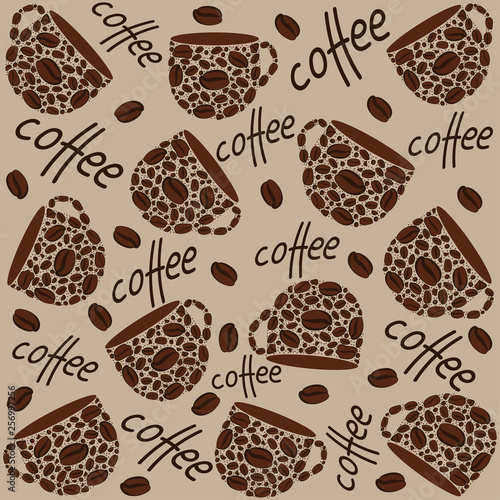 Texture. Coffee cups and the words "coffee".