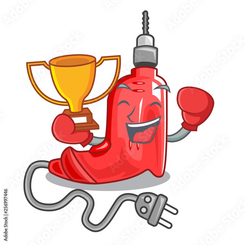 Boxing winner electric drill in the cartoon box