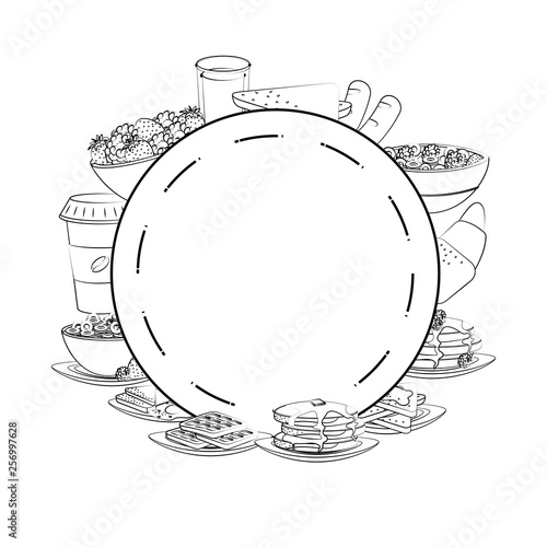 delicious tasty breakfast cartoon