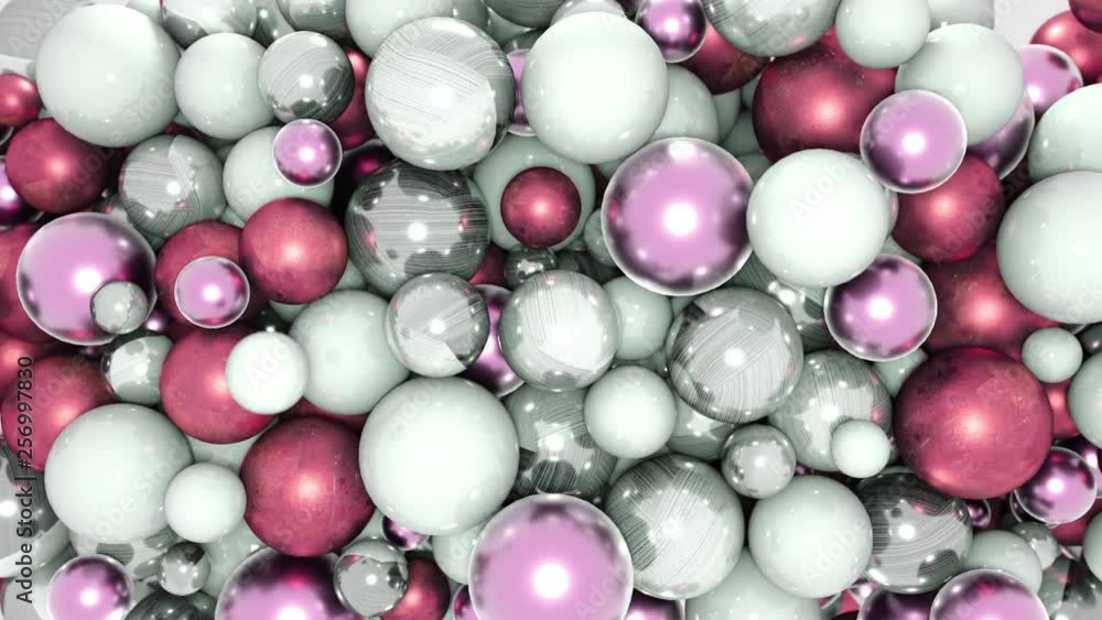 Abstract violet, purple and silver texture balls shapes animation. 4k computer render footage. Abstract violet, purple and silver texture balls shapes animation. 4k computer render footage.