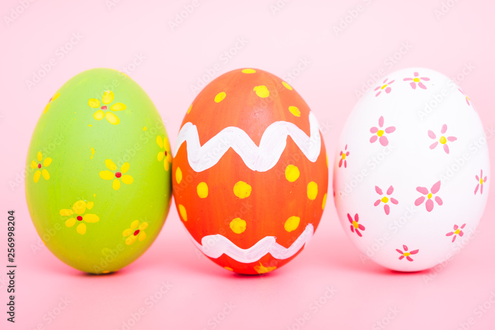 Beautiful Easter group egg multi color on pink Beautiful Easter group egg multi color on pink