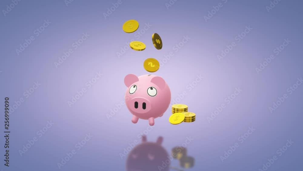 The Piggy bank coin 3d rendering for money content. The Piggy bank coin 3d rendering for money content.