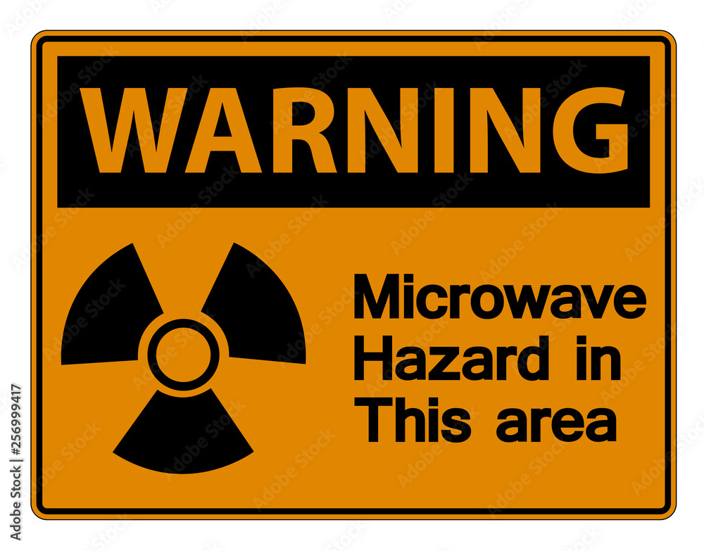Wirning Microwave Hazard Sign on white background Wirning Microwave Hazard Sign on white background