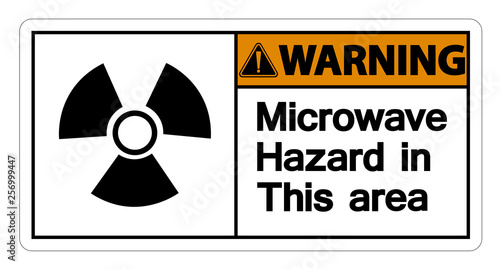 Wirning Microwave Hazard Sign on white background