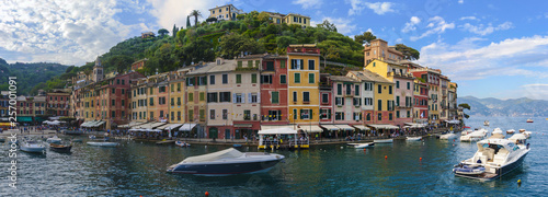 Portofino's view on the Ligurian sea in Italy