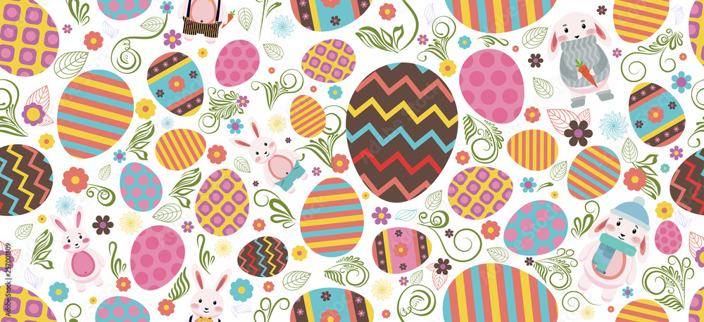 Happy Easter colored Easter eggs Happy Easter colored Easter eggs