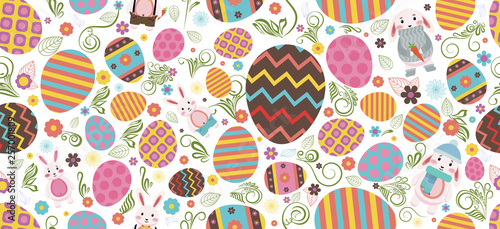 Happy Easter colored Easter eggs