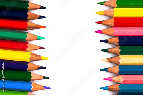 colored pencils close up. pencils for drawing. colored pencils