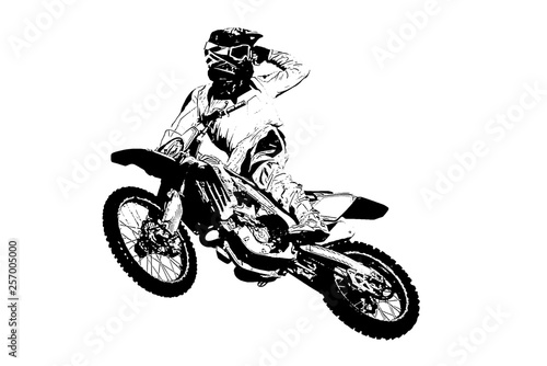 black and white silhouette of a motorcyclist