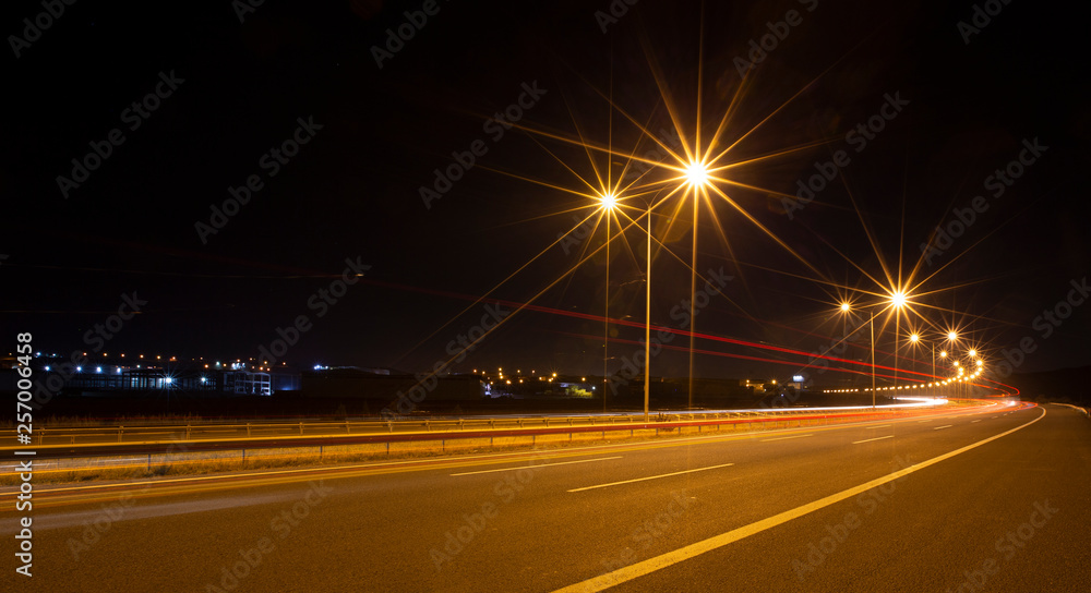 evening highway long exposure 
