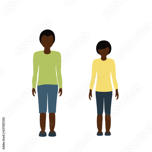 kids character boy and girl african isolated on white background vector illustration EPS10