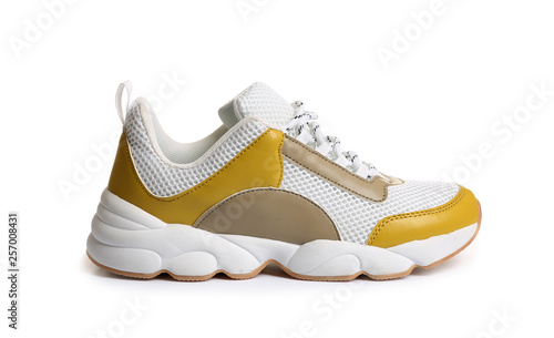 Fotografie Comfortable modern sports shoe on white background