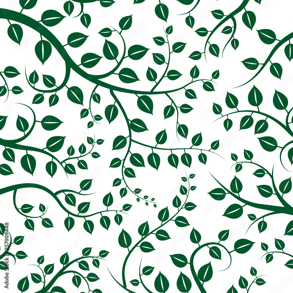 Tree branches and leaves, vector background design
