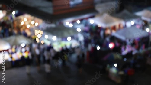 blurred of night market shot from above view