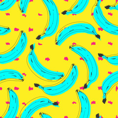 Fotobehang Geel patronen Pop art bananen patroon vrolijk  © Whales Factory