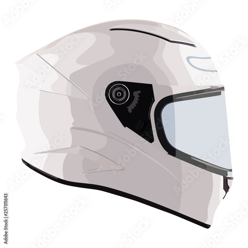 White motorcycle helmet