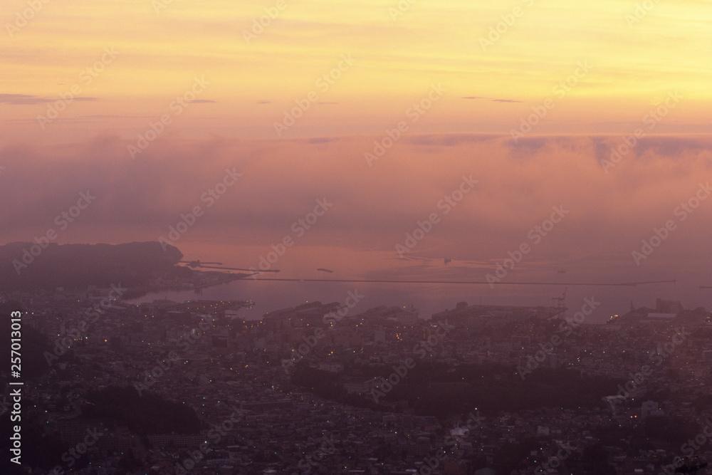 A morning view of Otaru Port from Mt.Tengu - 天狗山より望む小樽港の朝風景