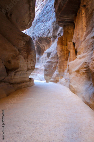 Siq canyon path at Petra in Jordan