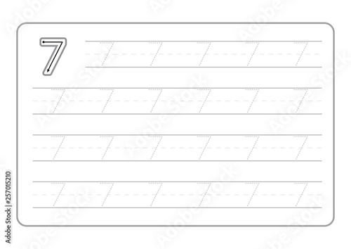Free handwriting pages for writing numbers Learning numbers, Numbers tracing worksheet for kindergarten vector