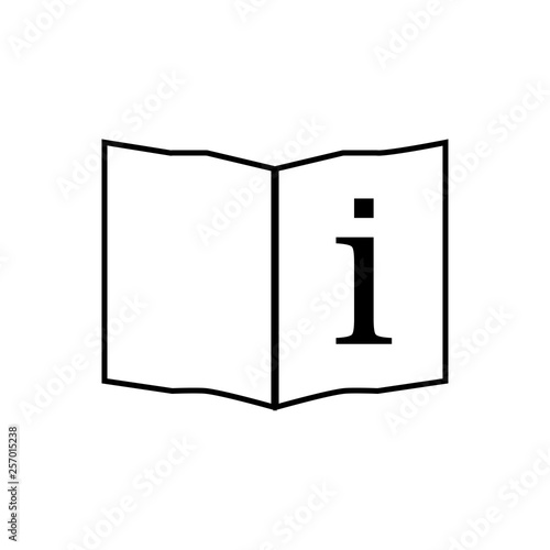 ACQUAINTANCE WITH INSTRUCTIONS FOR USE sign. The book is open with a letter i sign. Marking of medical products