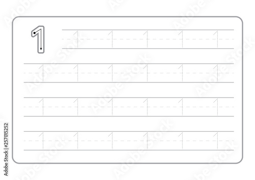 Free handwriting pages for writing numbers Learning numbers, Numbers tracing worksheet for kindergarten vector