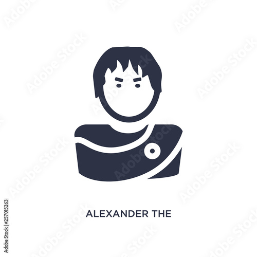 alexander the great icon on white background. Simple element illustration from greece concept.