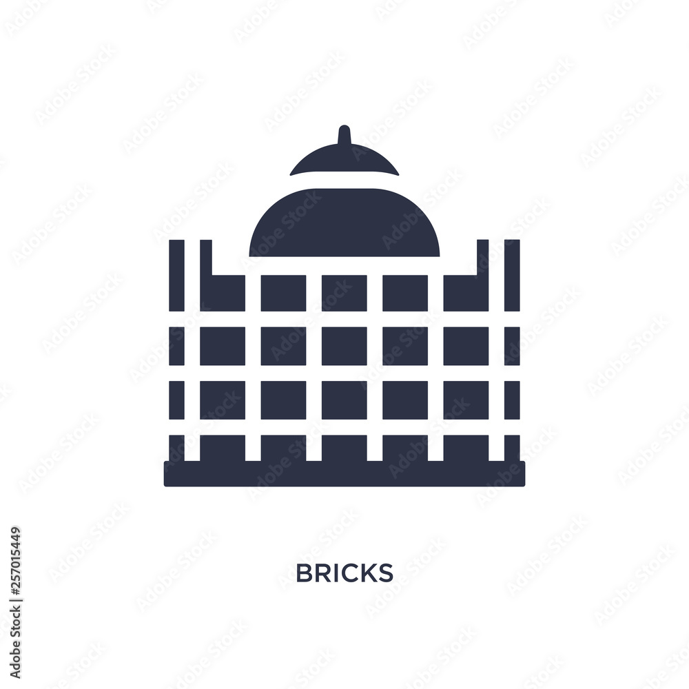 bricks icon on white background. Simple element illustration from history concept.